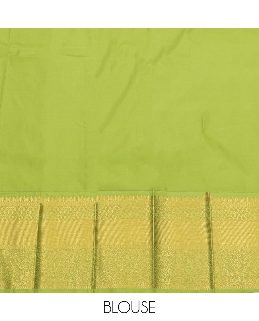 Violet Budget Silk Saree, Finely Crafted with Zari Buttas, Complemented by a Contrast Traditional Zari Border, Grand Pallu, and a Contrast Blouse