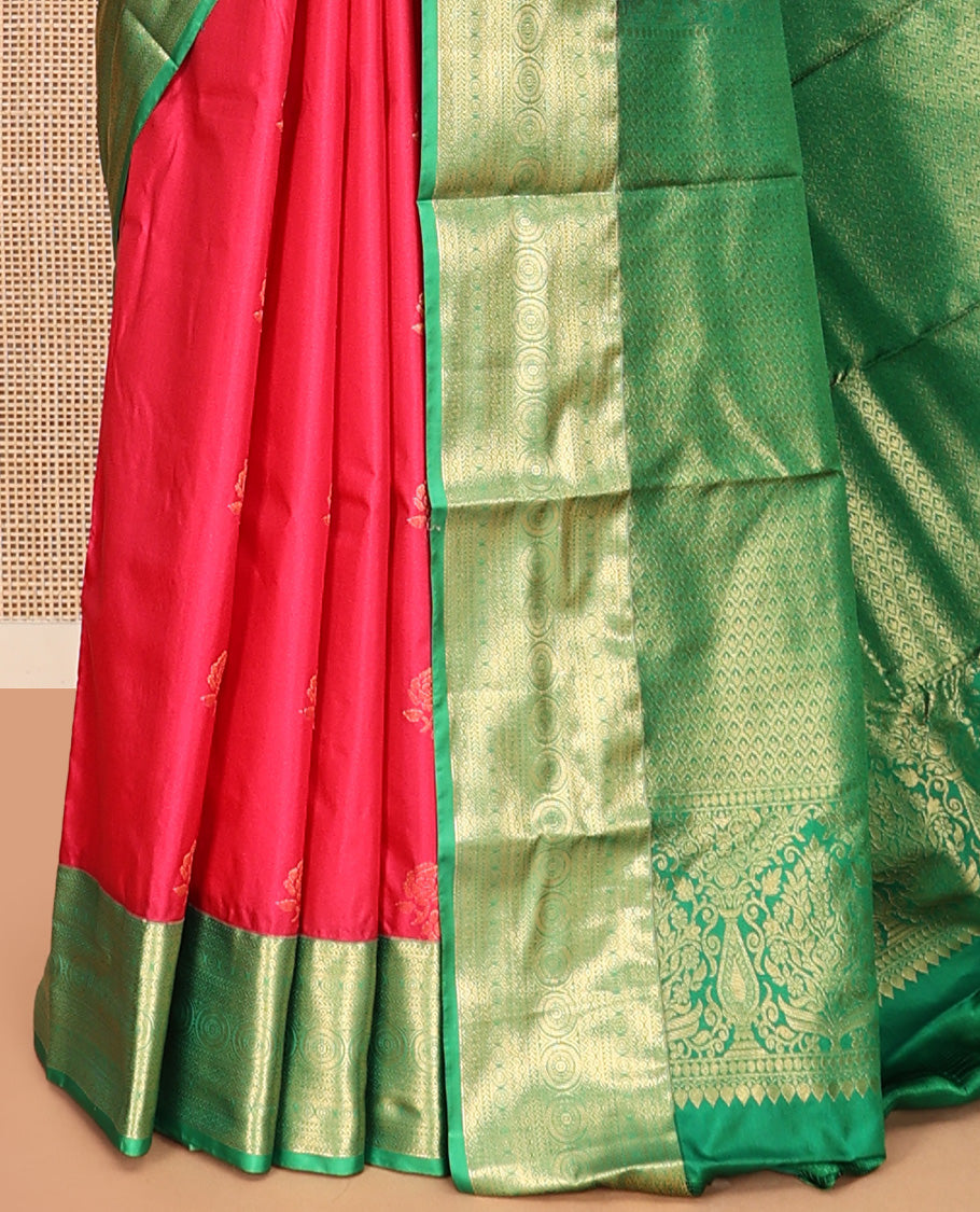 Red Zari Butta Gift Saree