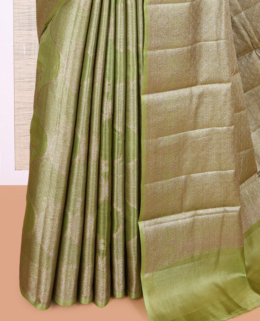 Green Tussar Silk Saree