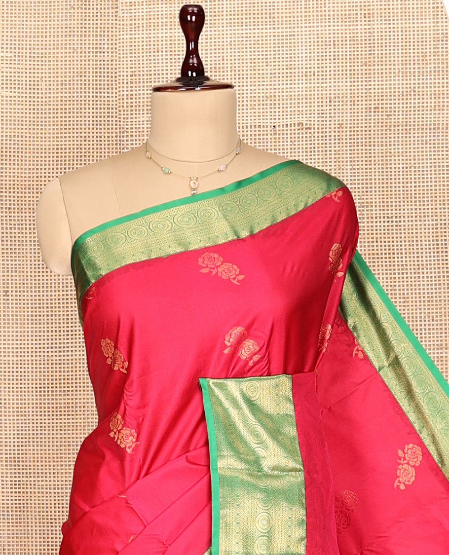 Red Zari Butta Gift Saree