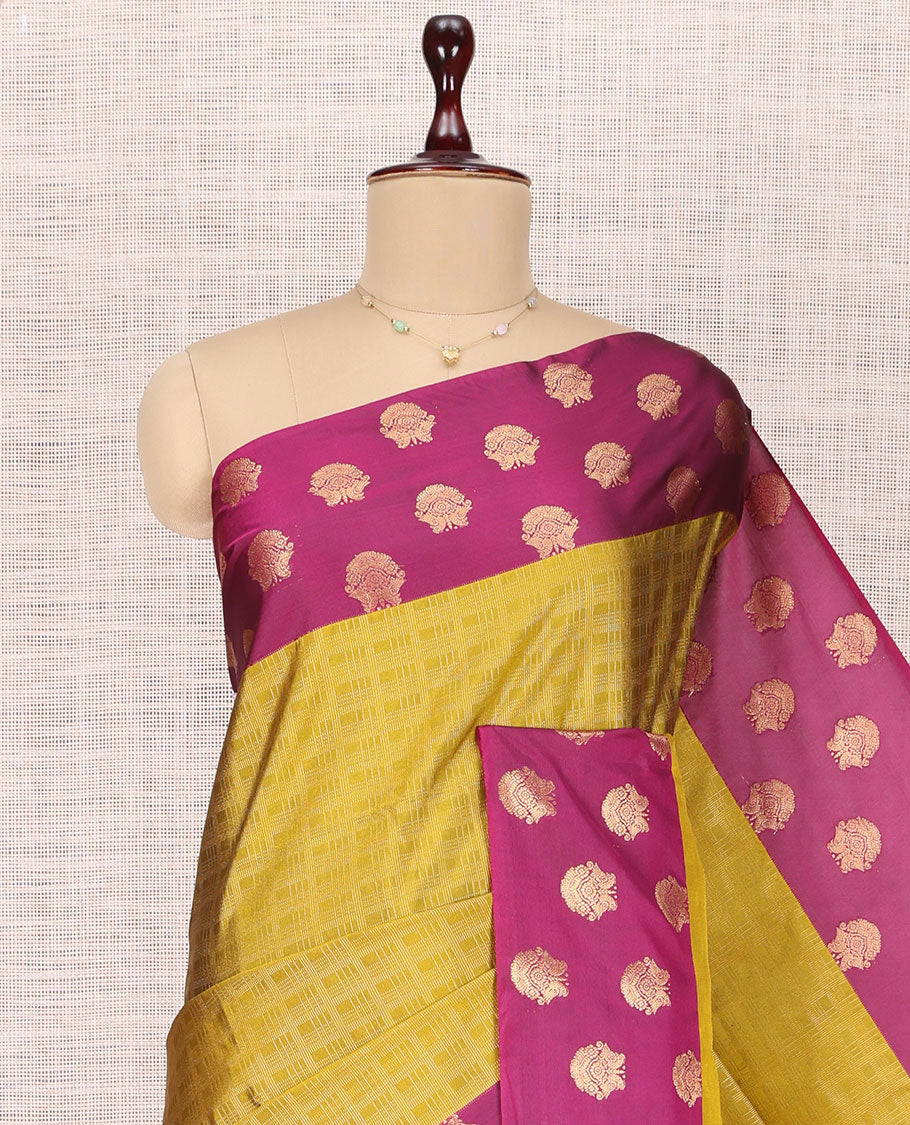 Green Gandaberunda Design Budget Silk Saree