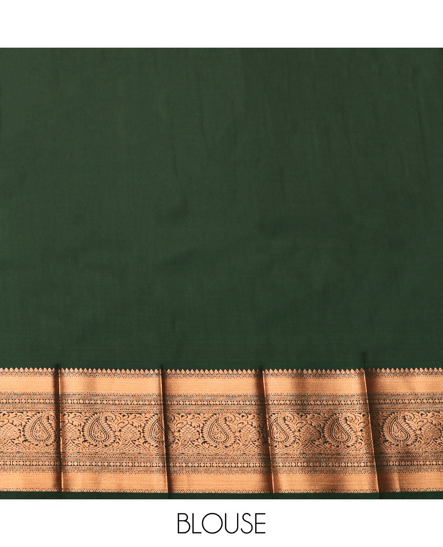 Grey Budget Silk Saree, Delicately Woven with Jacquard, Complemented by Contrast Traditional Zari Border, Jaal Pallu, and a Contrast Blouse