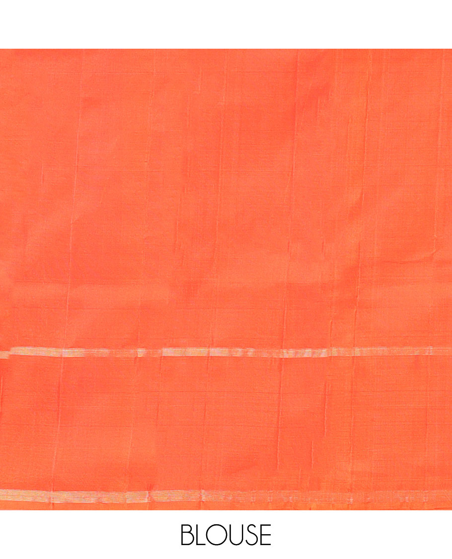 Purple Kanchipuram Silk Saree, Decorated with Stripes and Zari Buttas, a Bodi Border, Contrast Grand Jaal Pallu, and a Contrast Blouse