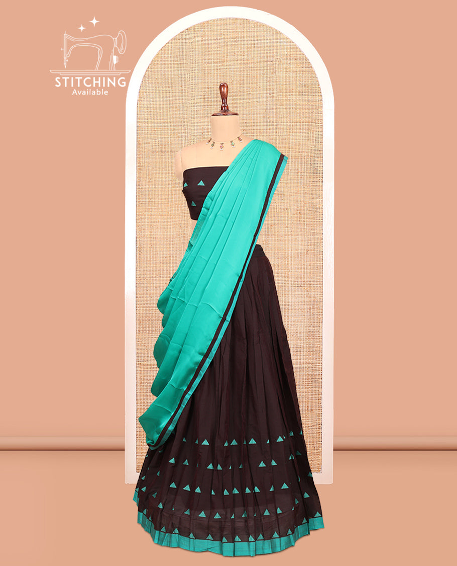 Brown Half-Saree