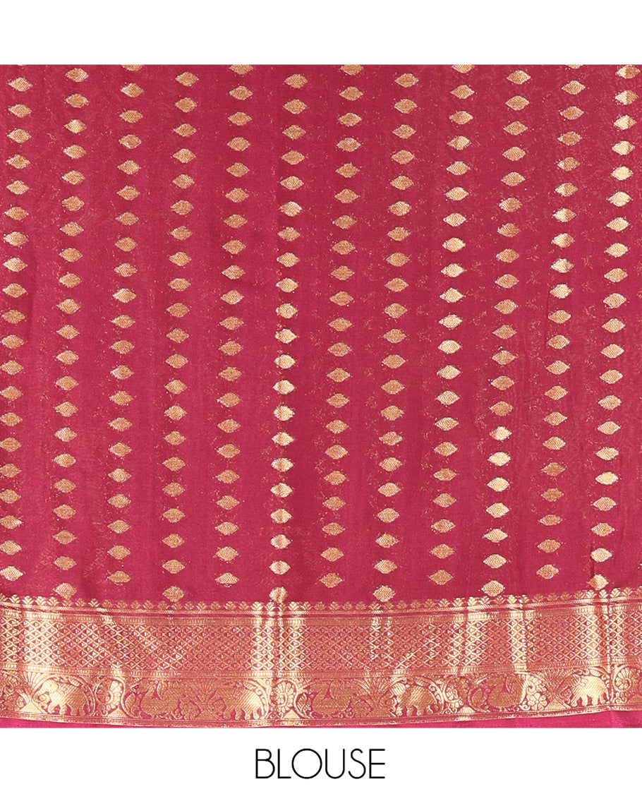 Wine Fancy Mysore Silk Saree