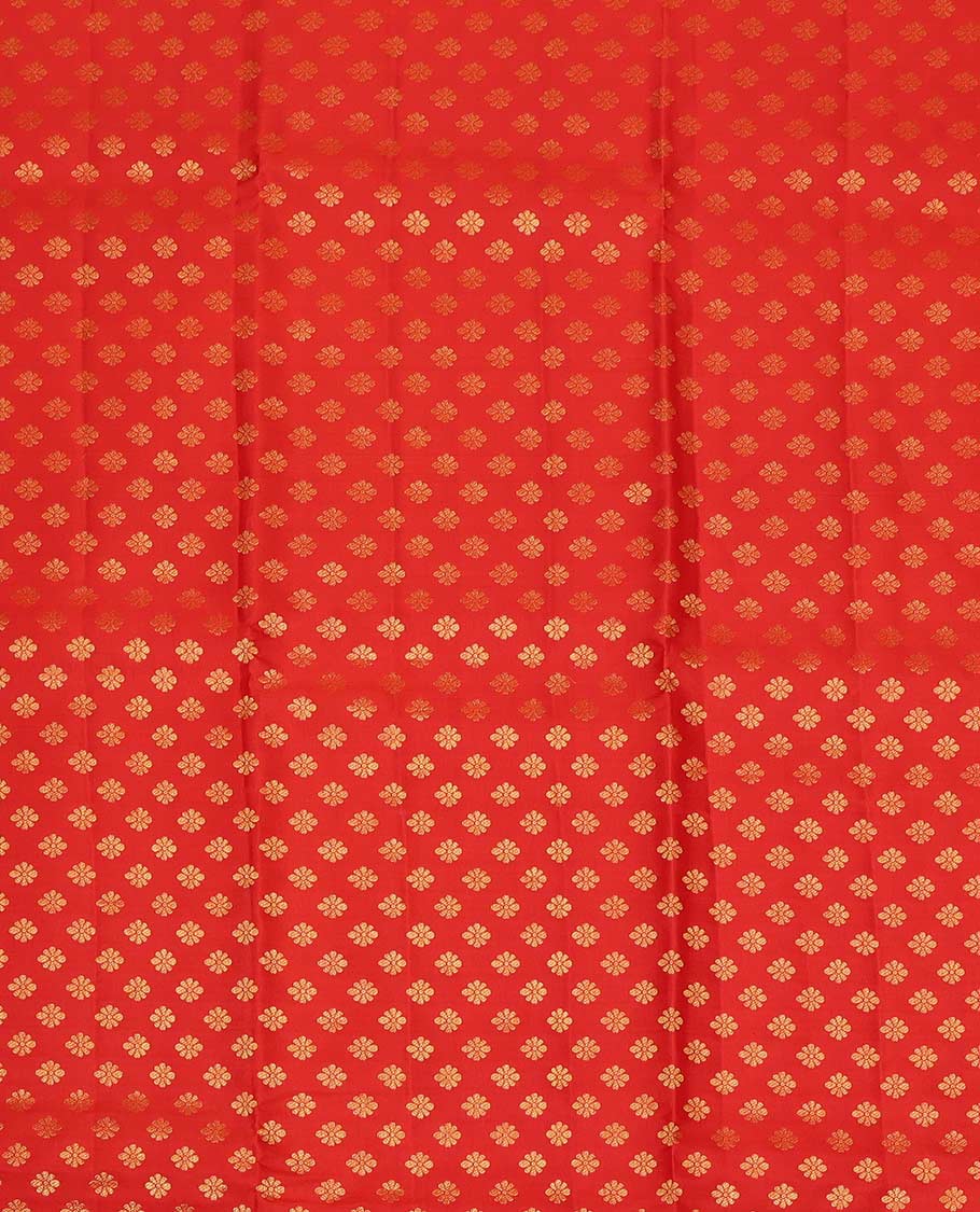 Red Pure Silk Pavadai Material Set