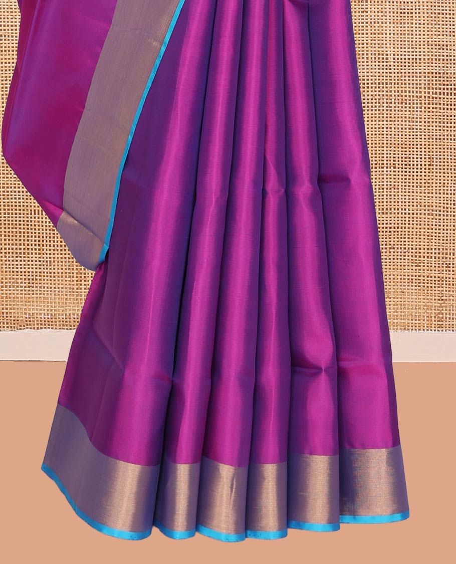 Purple Mayuri Lite Silk Mix Saree