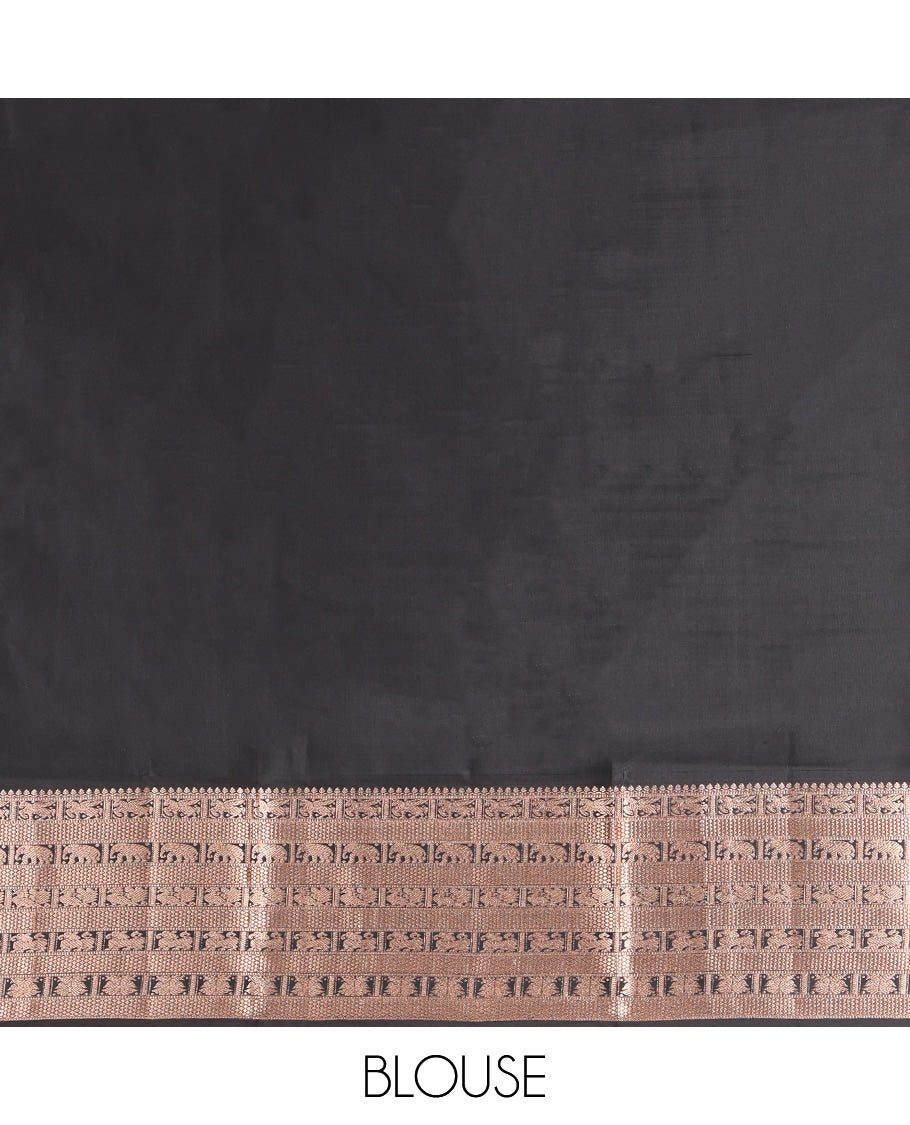 Black Vasundhara Silk Saree with Zari Border