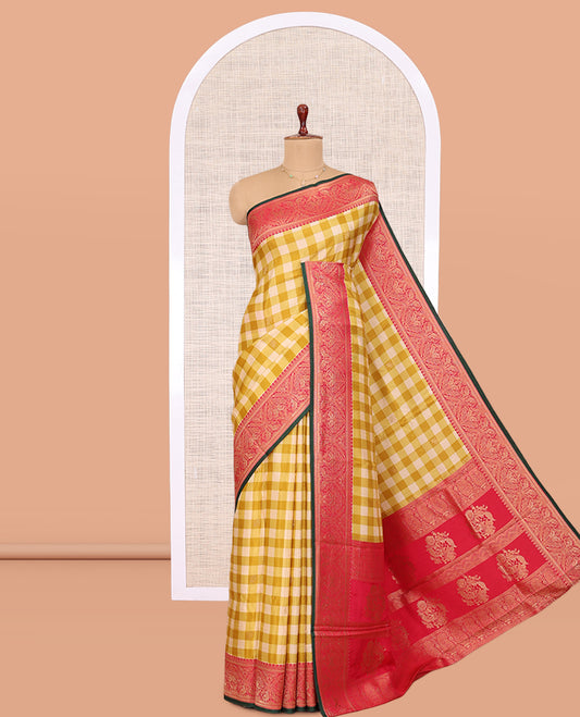 Mustard Fancy Mysore Silk Saree