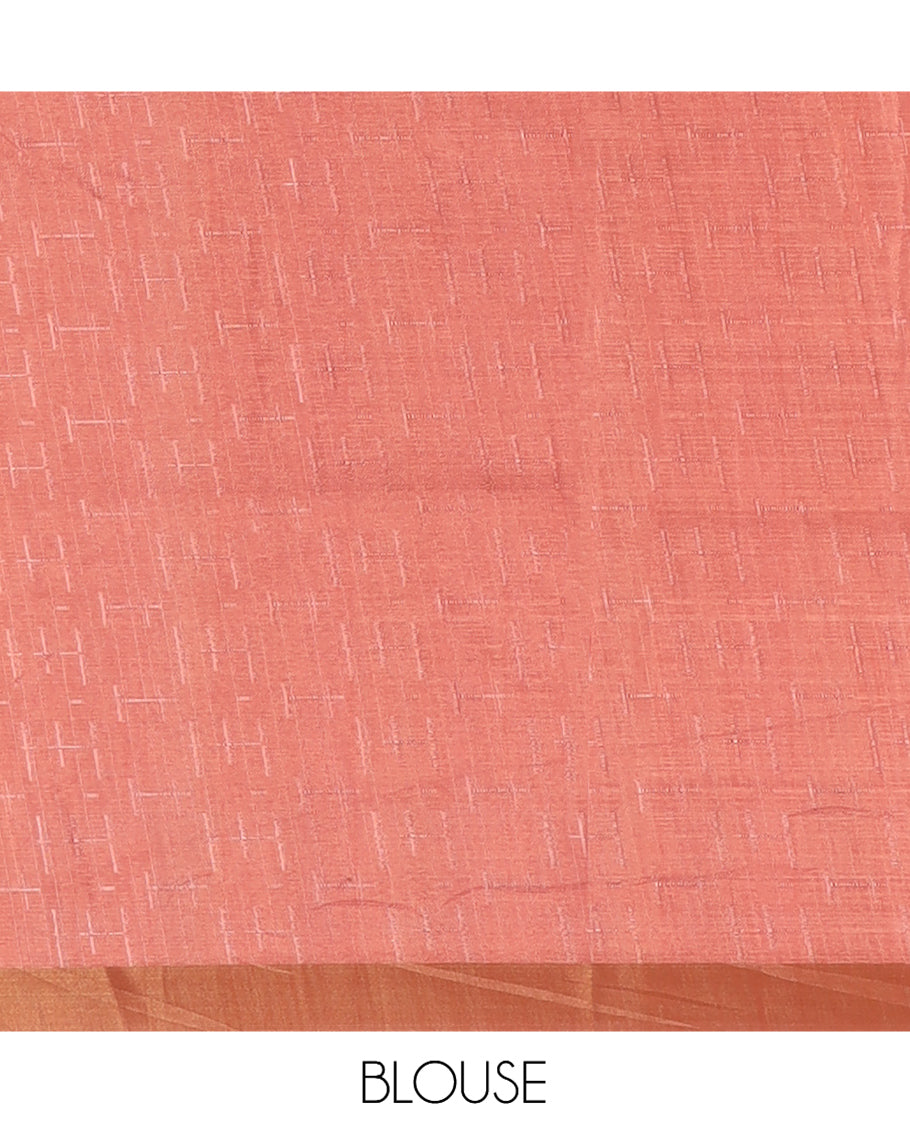 Grey Floral Design Manipuri Silk Saree, Contrast Checked Border, Mughal-Style Pallu, Contrast Blouse