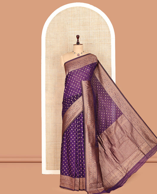 Violet Fancy Crepe Saree