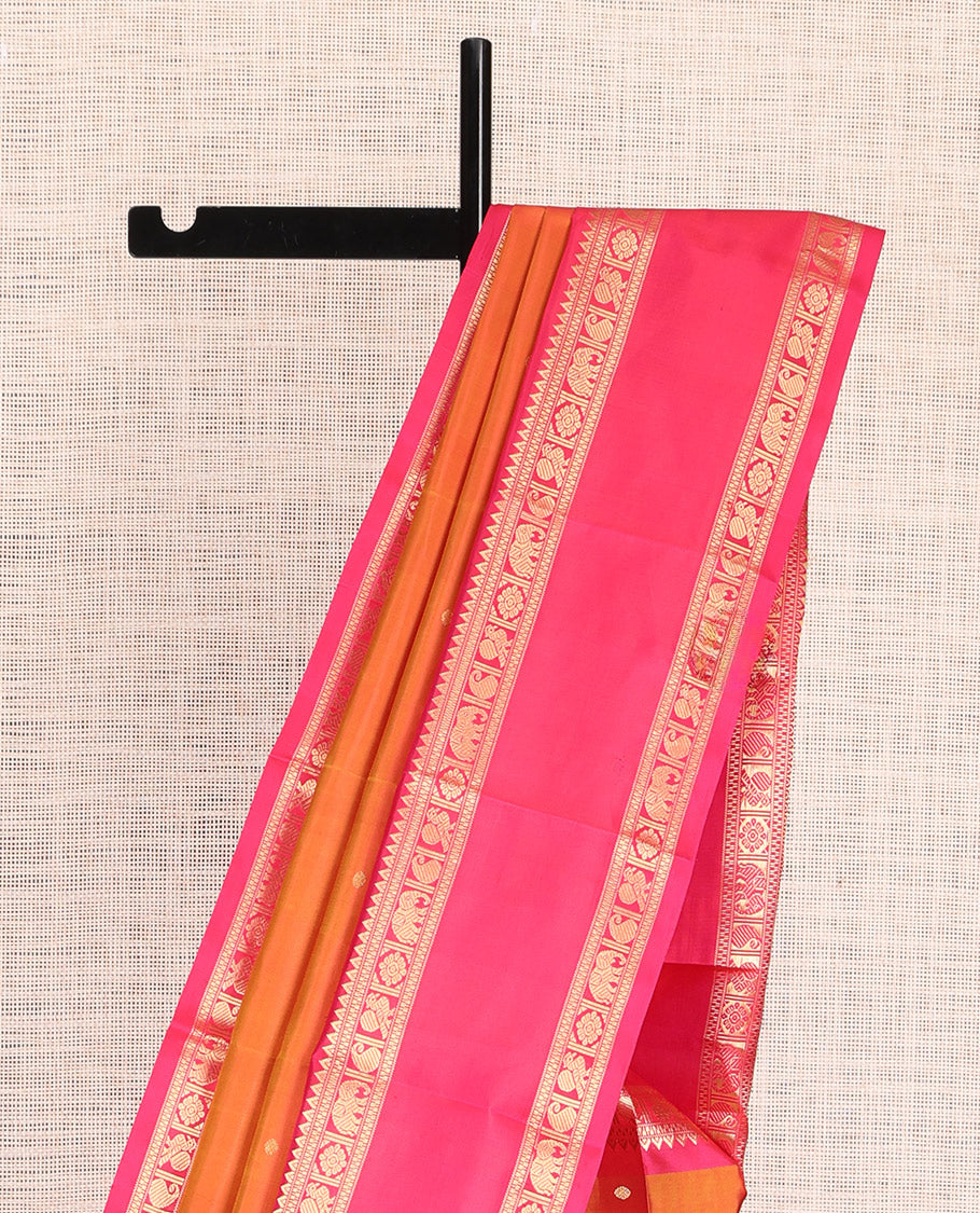 Orange Kanchipuram Chettinad Saree
