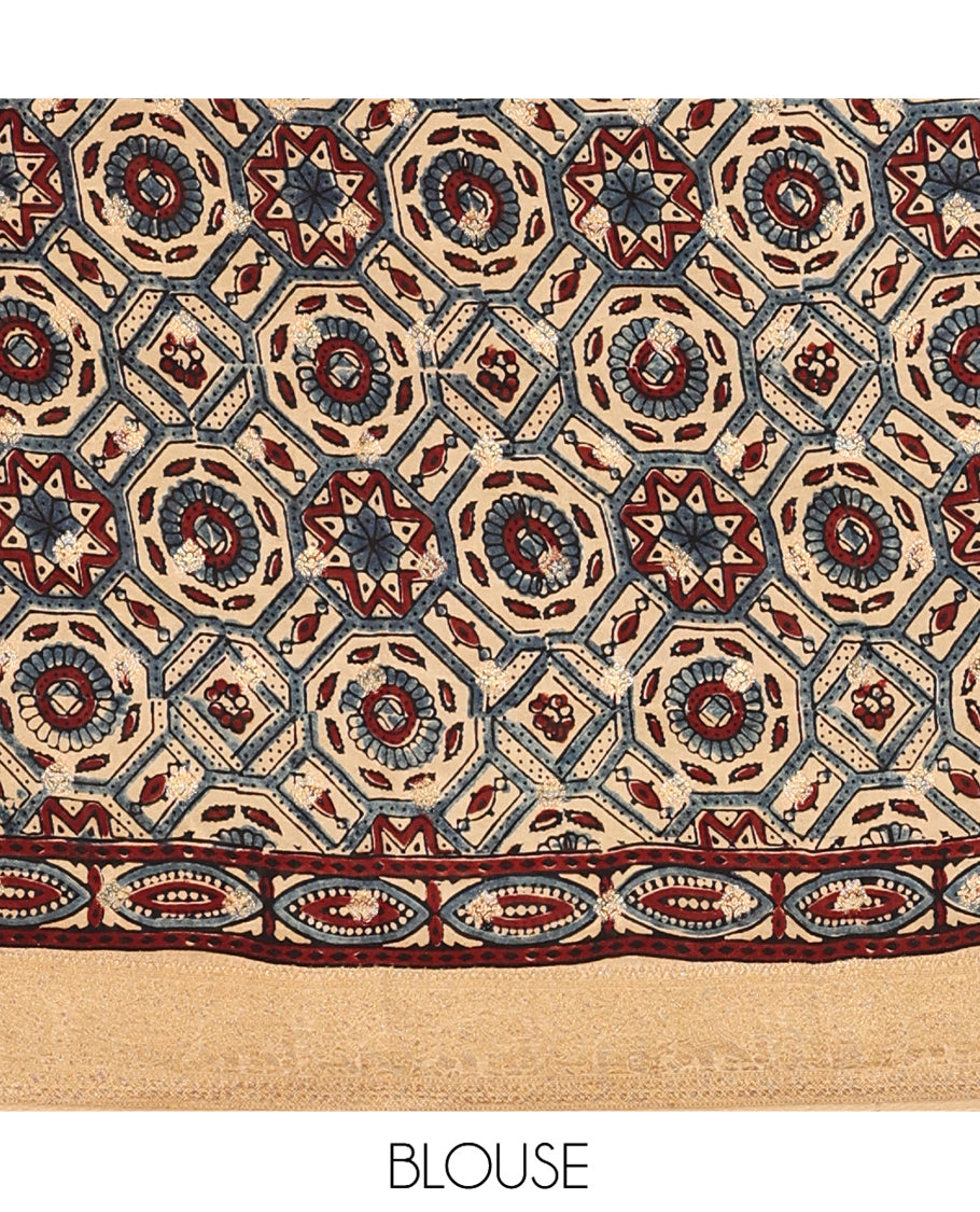 Sandal Modal Checks Silk Saree