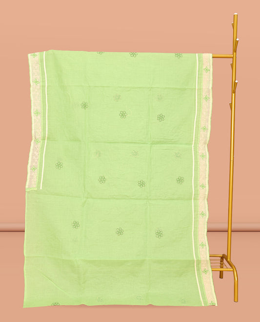 Green Lucknowi Chikankari Saree