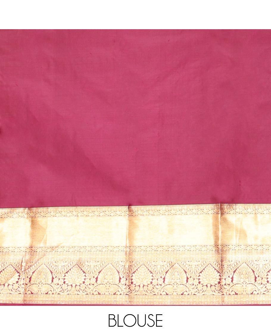 Light Maroon Kanchipuram Wedding Silk Saree, Elevated with Vanasingaram Jacquard Design, a Traditional Zari Design Border, Jaal Pallu, and a Matching Blouse