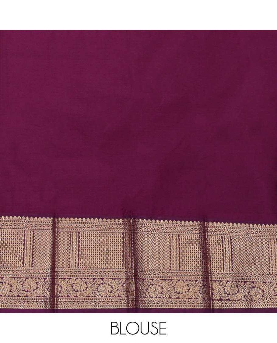 Pink Budget Silk Saree, Detailed with Zari Buttas, Complemented by a Contrast Traditional Zari Design Border, Jaal Pallu, and a Contrast Blouse