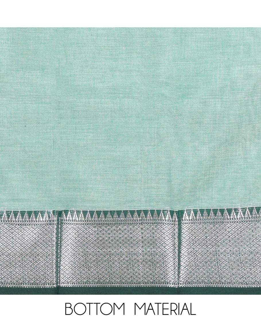 Green Mercerised Cotton Material Churidar Set