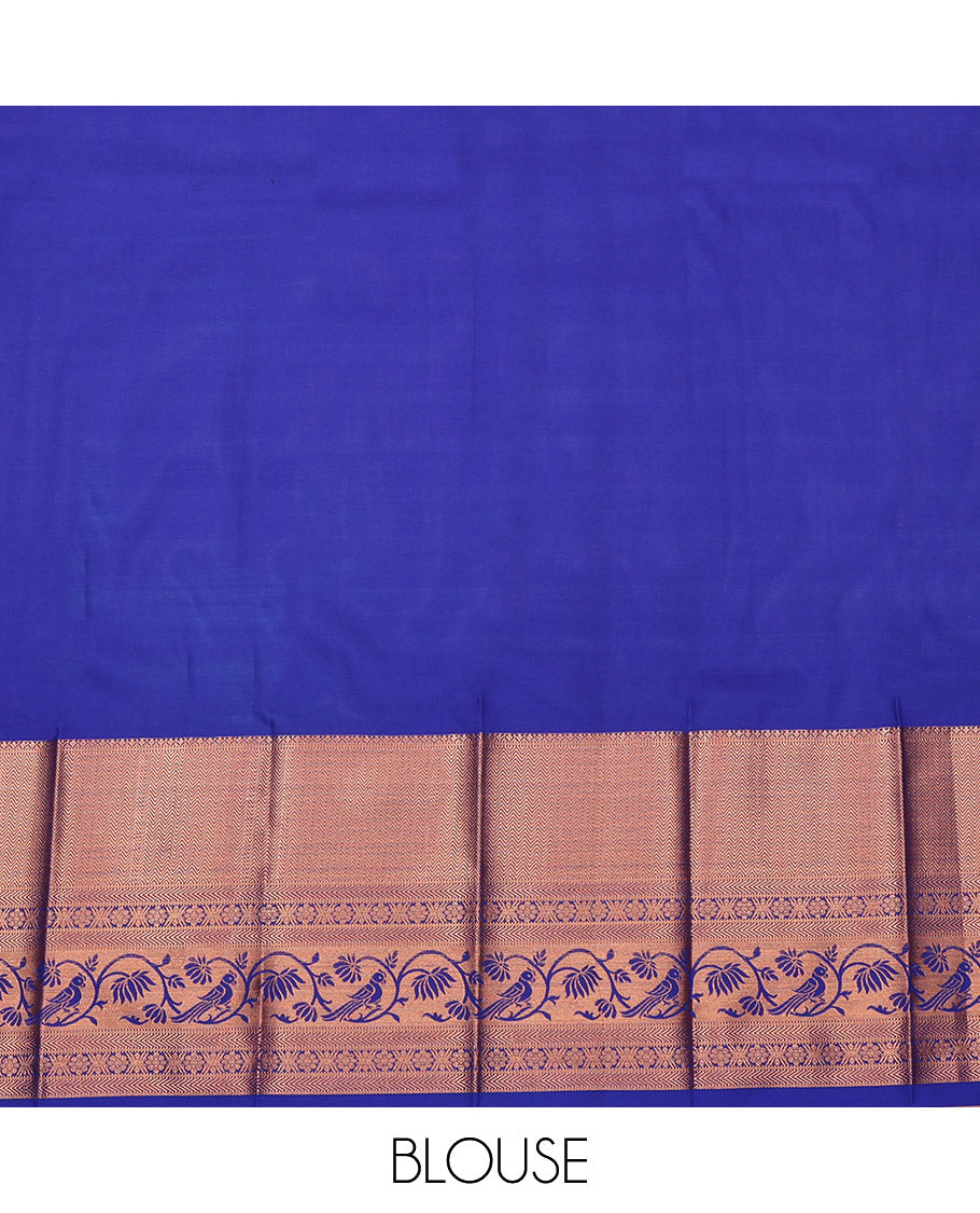 Green Budget Silk Saree, Subtly Sparkled with Jacquard, a Contrast Traditional Zari Border, Jaal Pallu, and a Contrast Blouse