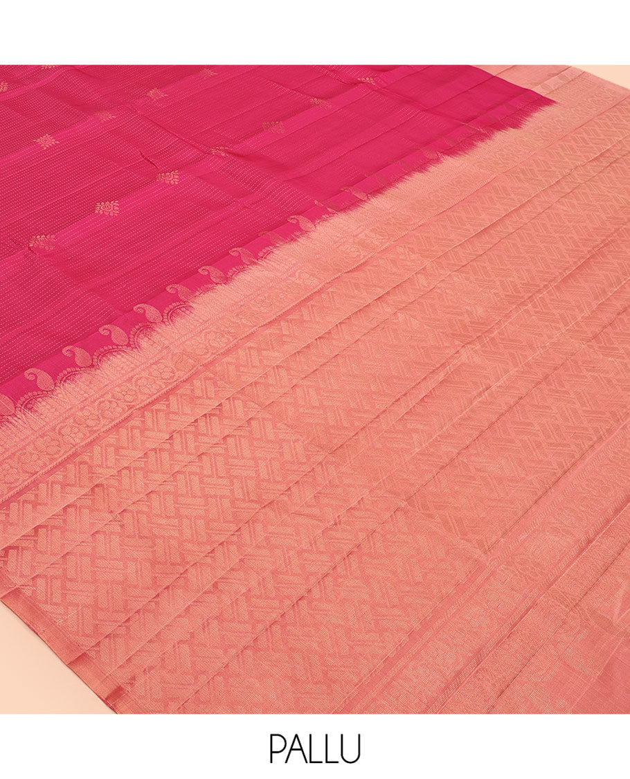 Pink Buttas and Stripes Mayuri Lite Silk Mix Saree