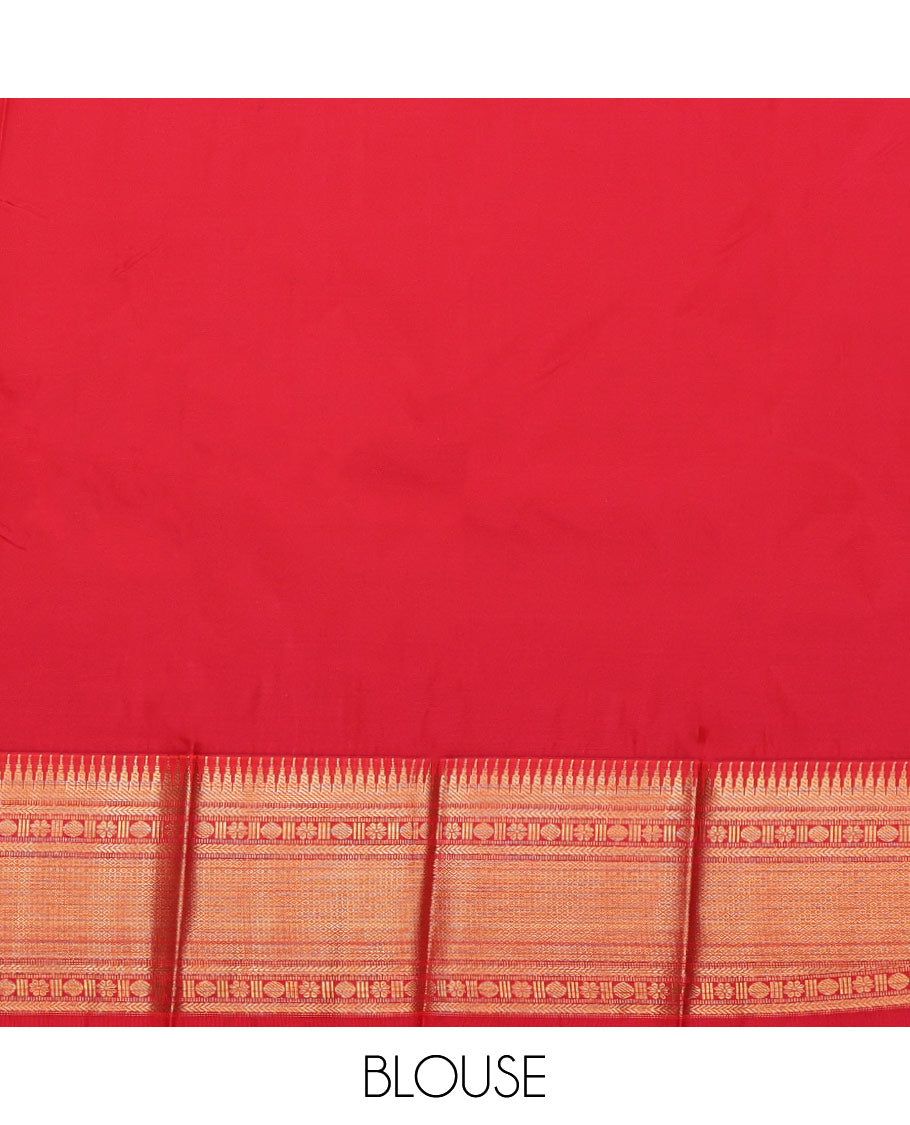 Brown Budget Silk Saree, Decorated with Zari Buttas All Over Its Body, Complemented by a Contrast Traditional Zari Design Border, Grand Pallu, and Paired with a Contrast Blouse