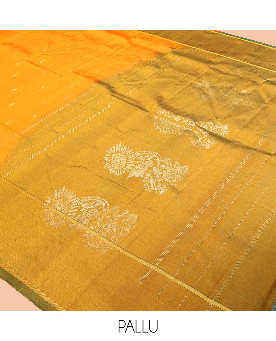 Orange Kanchipuram Silk Saree