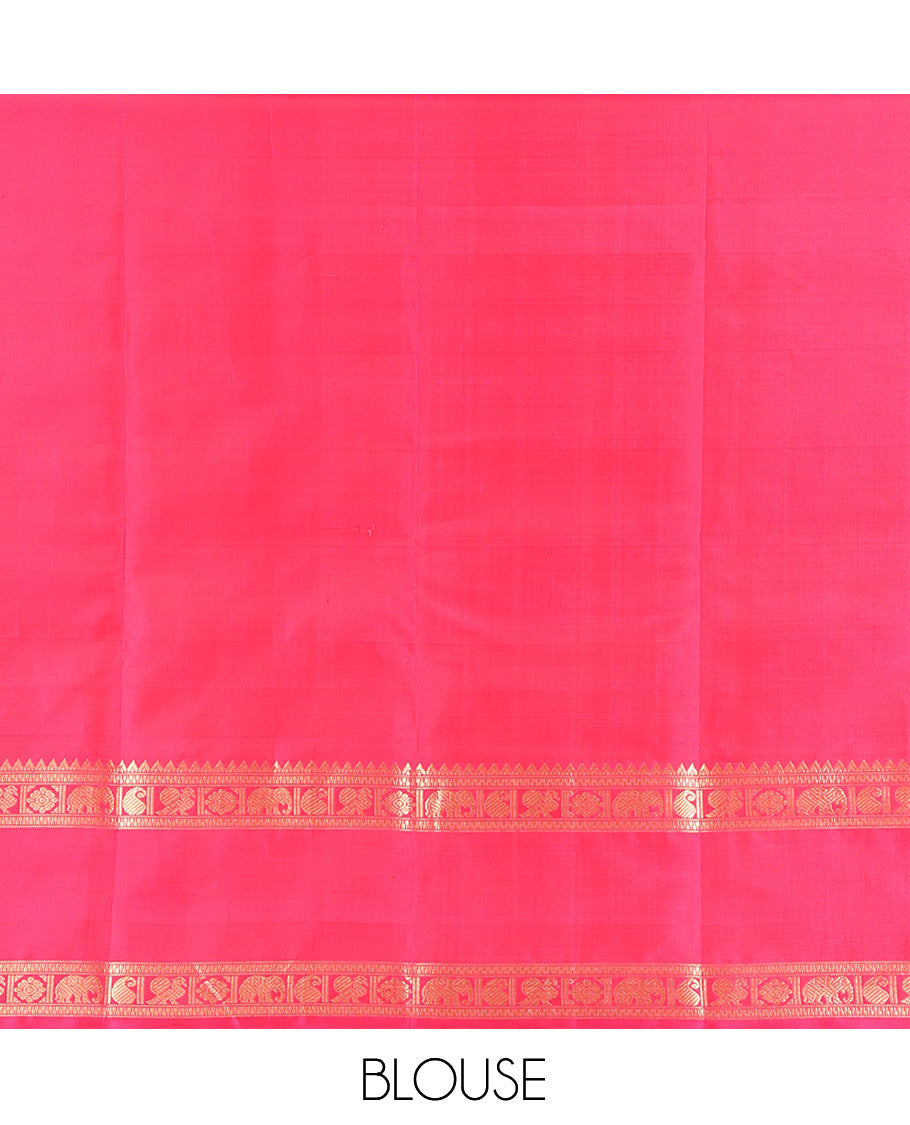 Orange Kanchipuram Chettinad Saree