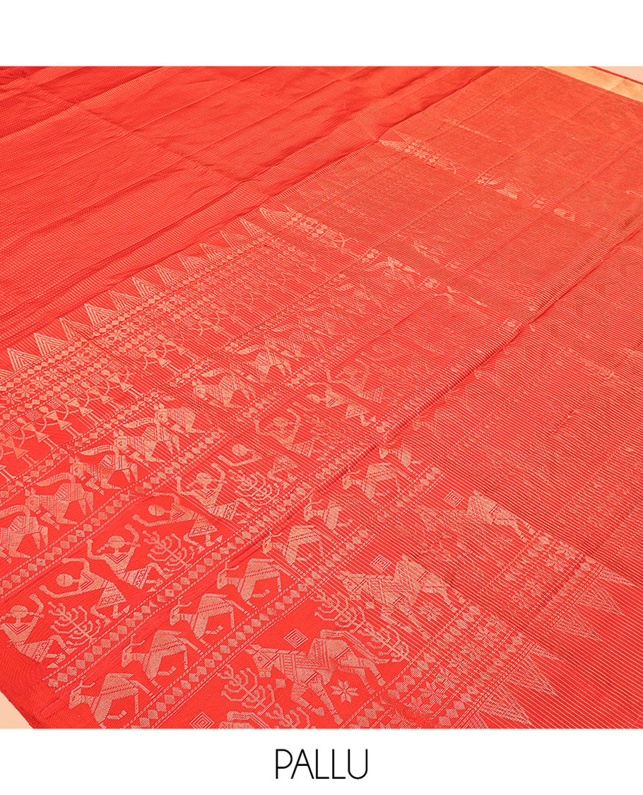 Orange Mayuri Soft Silk Saree