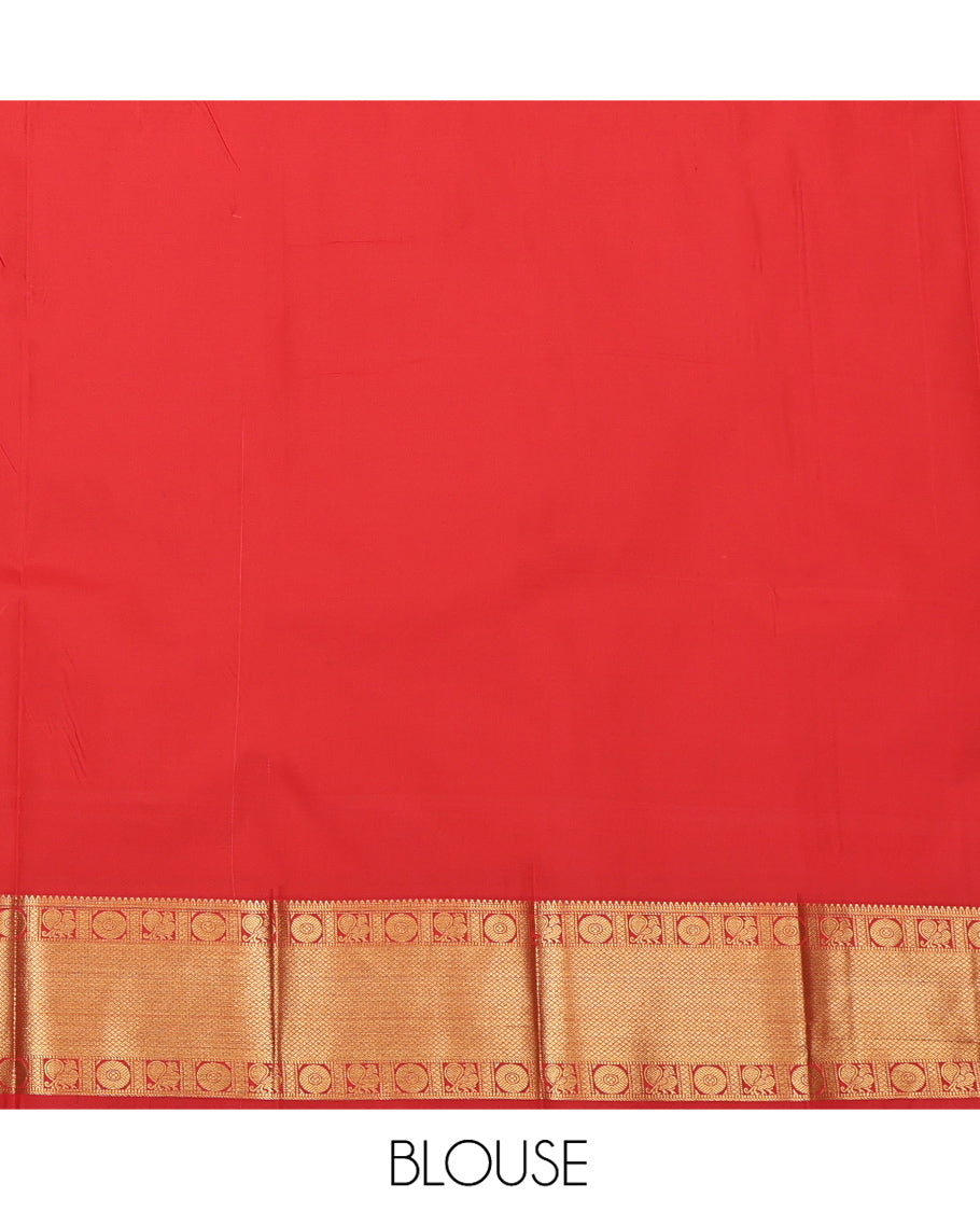 Sandal Budget Silk Saree, Subtly Sparkled with Jacquard Designs, Highlighted by a Traditional Zari Border, Contrast Grand Pallu, and Contrast Blouse