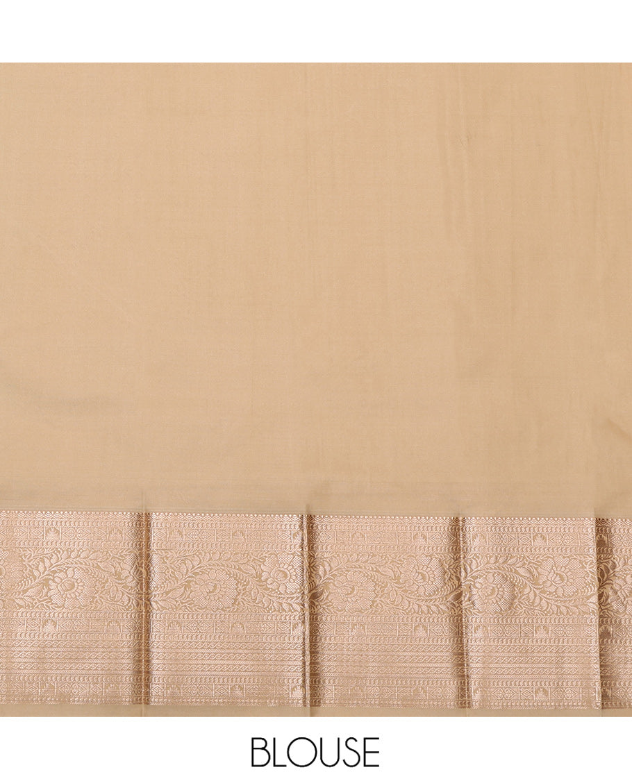 Pink Budget Silk Saree, Woven with Zari Buttas, Complemented by a Contrast Traditional Zari Border, Grand Pallu, and Contrast Blouse