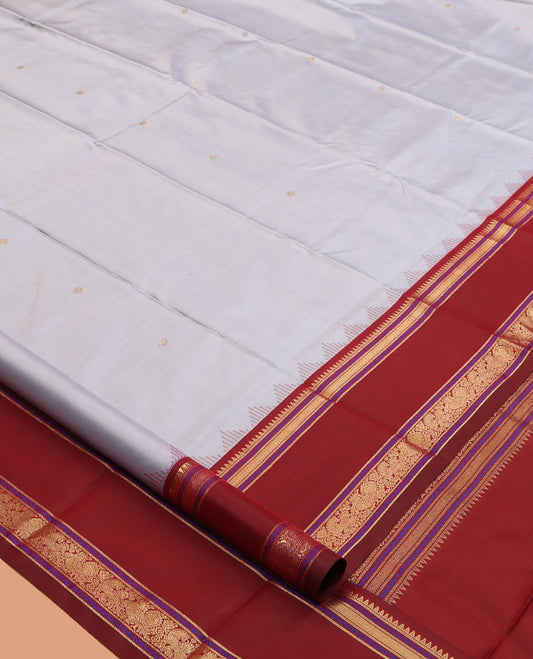 Grey Kanchipuram Chettinad Saree