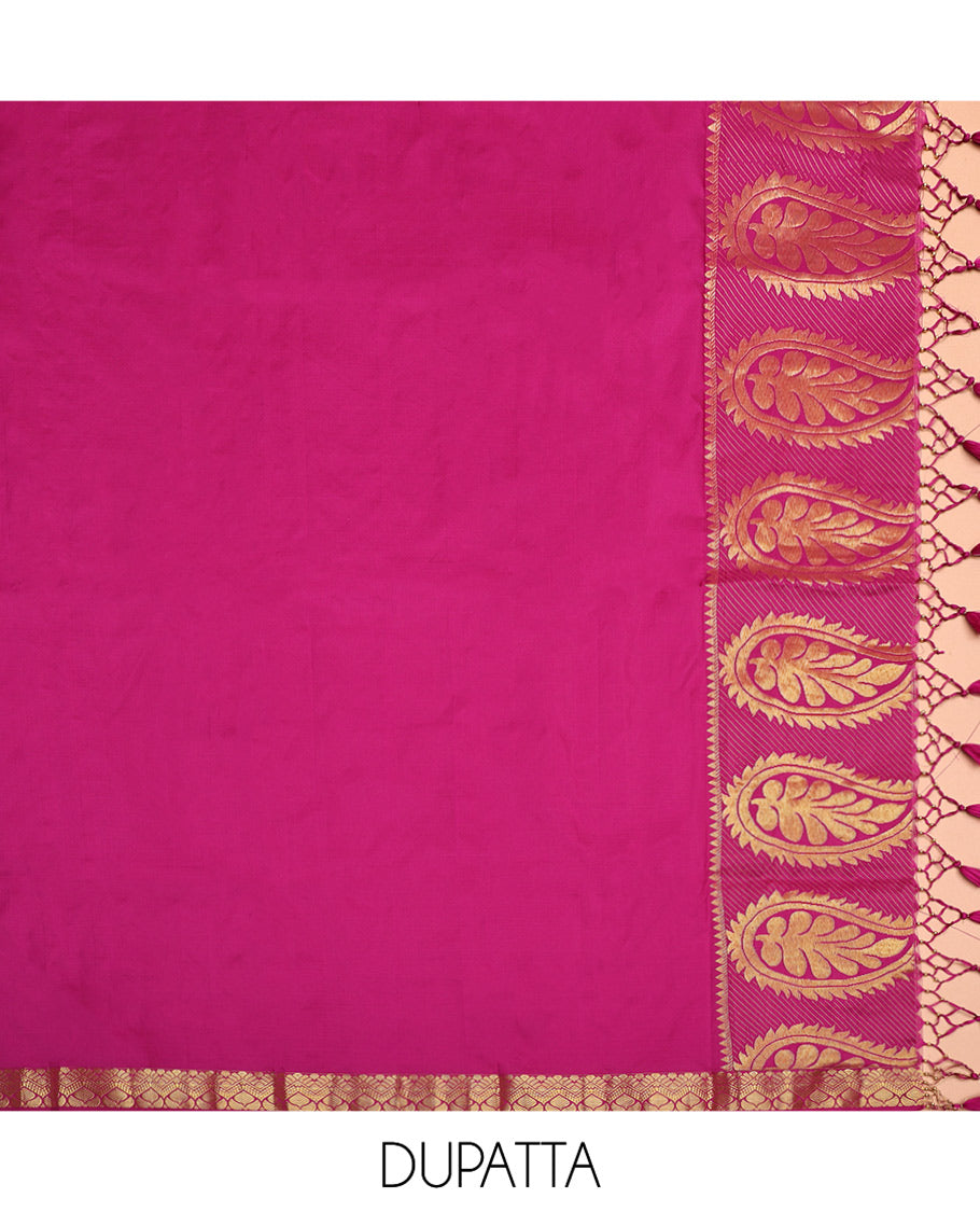 Green Art Silk Half-Saree