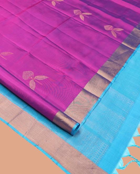 Purple Mayuri Lite Silk Mix Saree