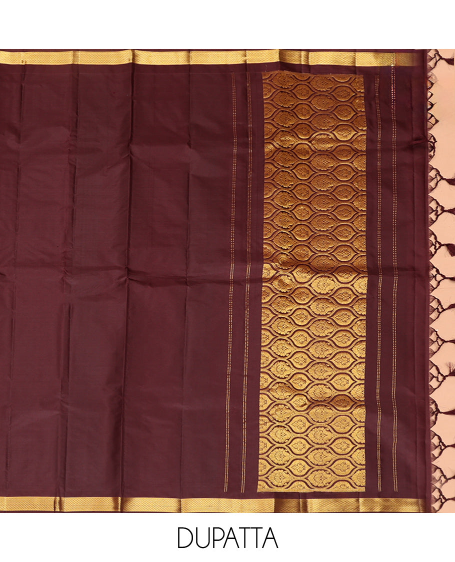 Orange Pure-Silk Half-Saree