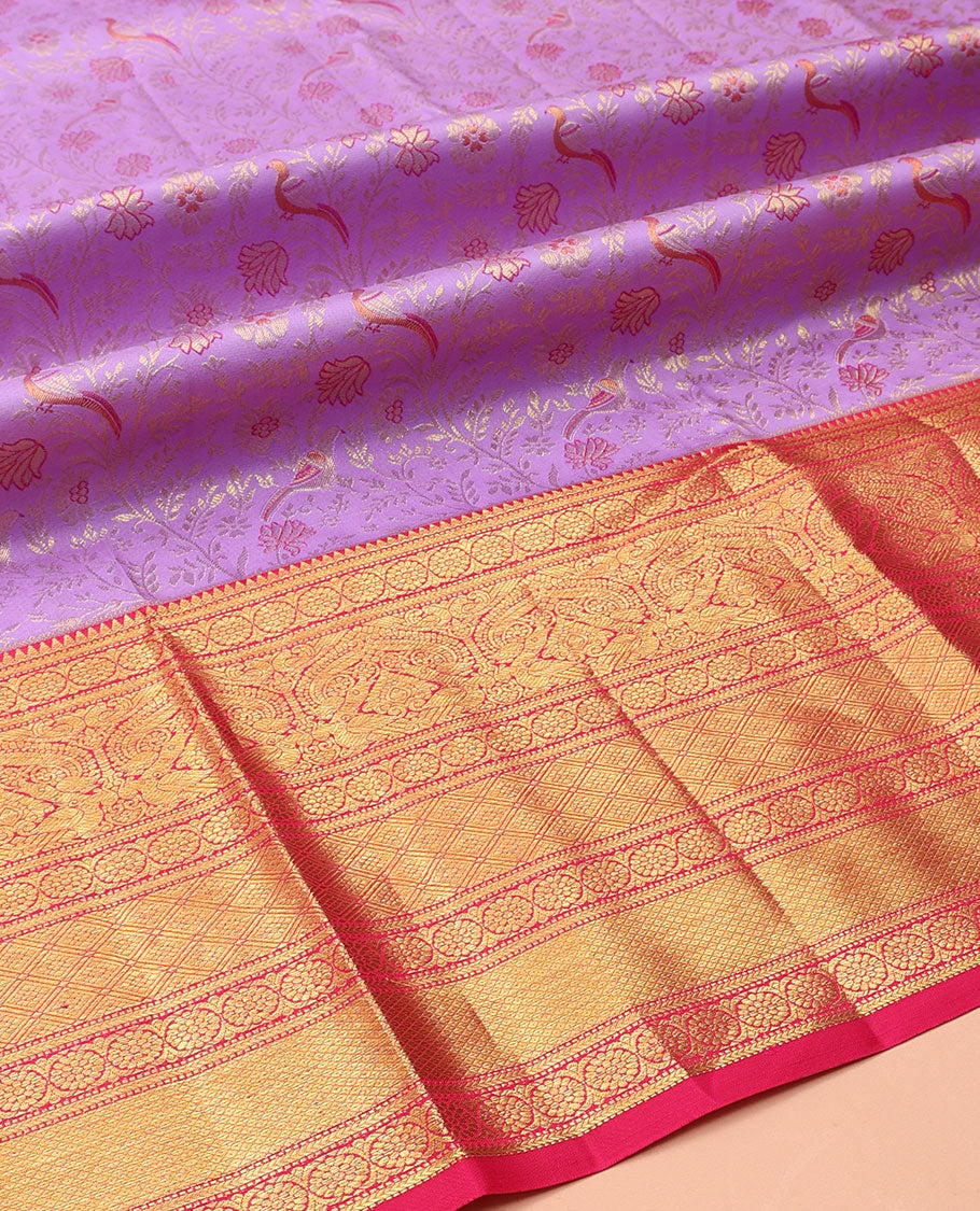 Lavender Pure-Silk Half-Saree