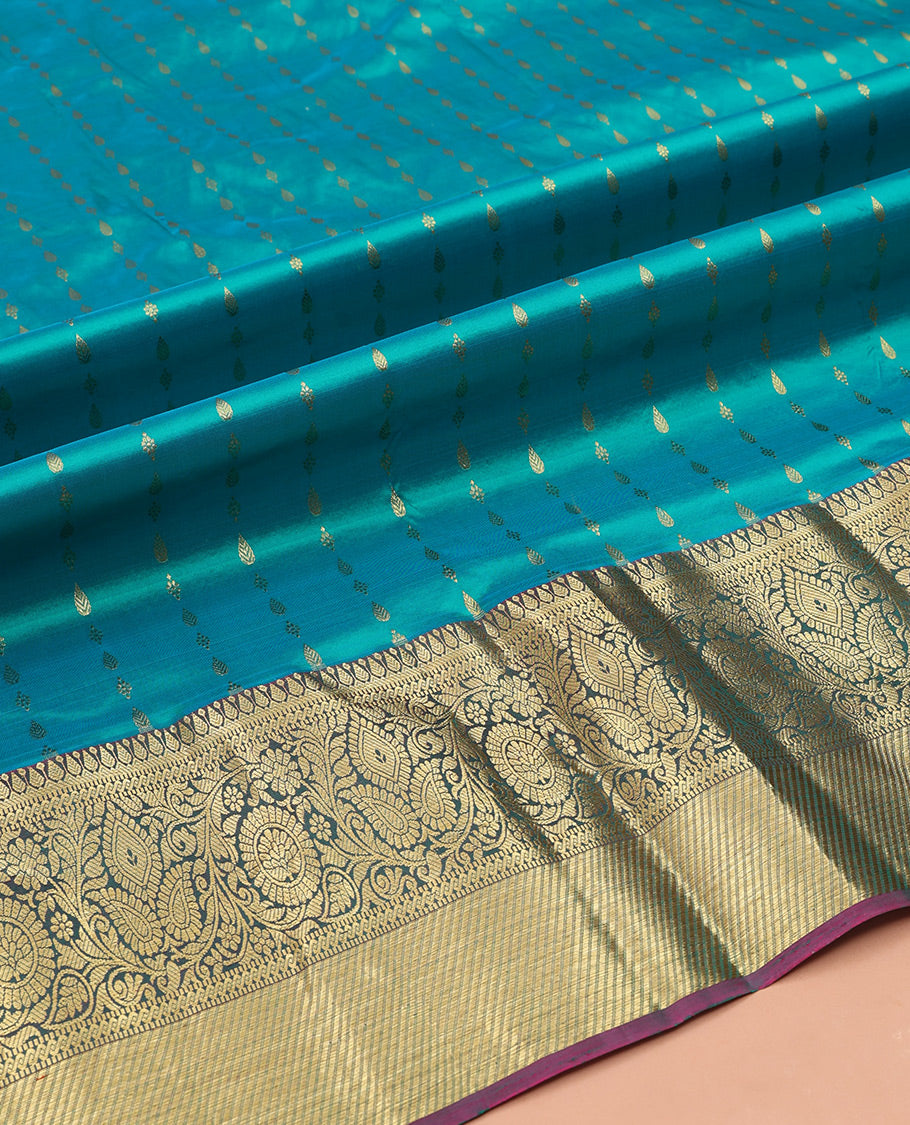 Blue Pure Silk Half Saree