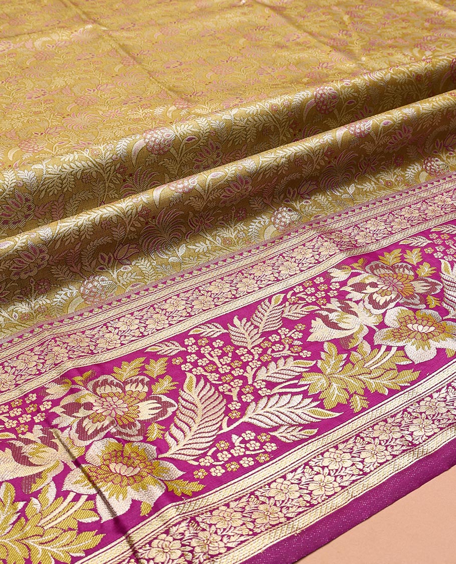Green Art Silk Half-Saree