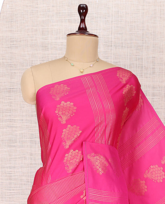 Borderless Pink Budget Silk Saree