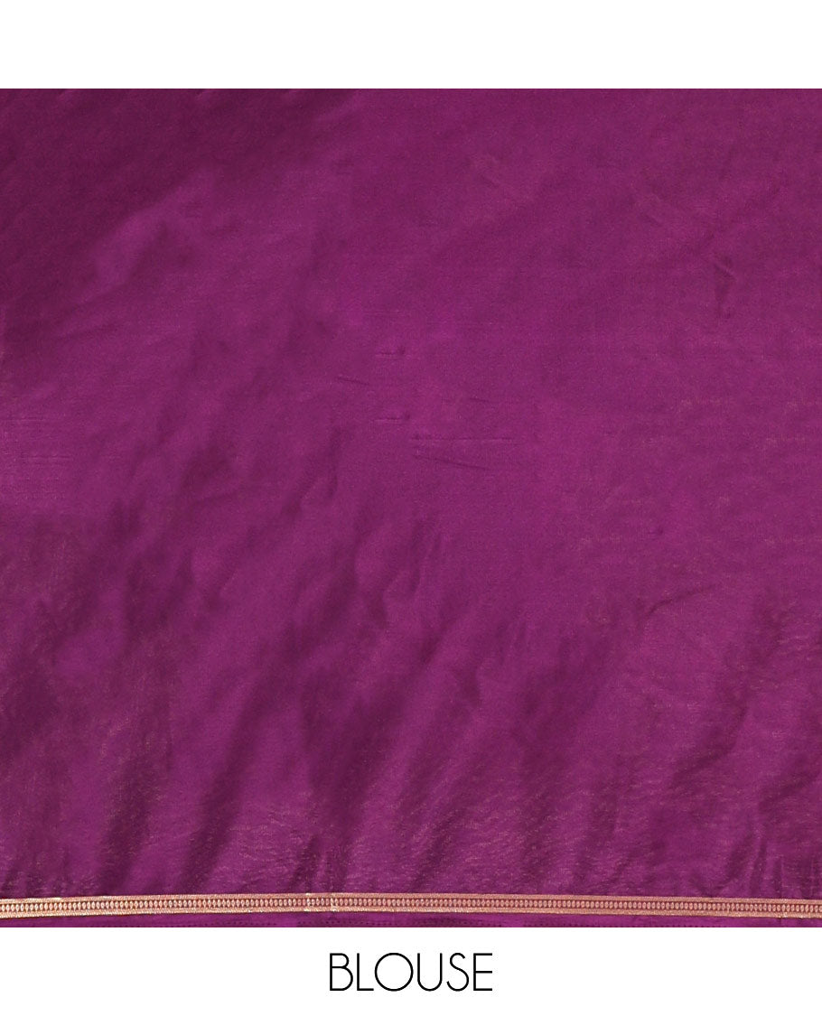 Purple Semi-Mysore Silksaree, a Traditional Zari Border, a Matching Blouse