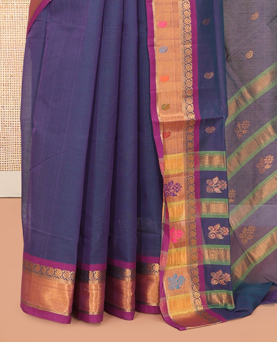 Blue Venkatagiri Cotton Saree