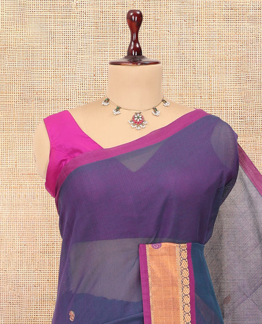 Blue Venkatagiri Cotton Saree