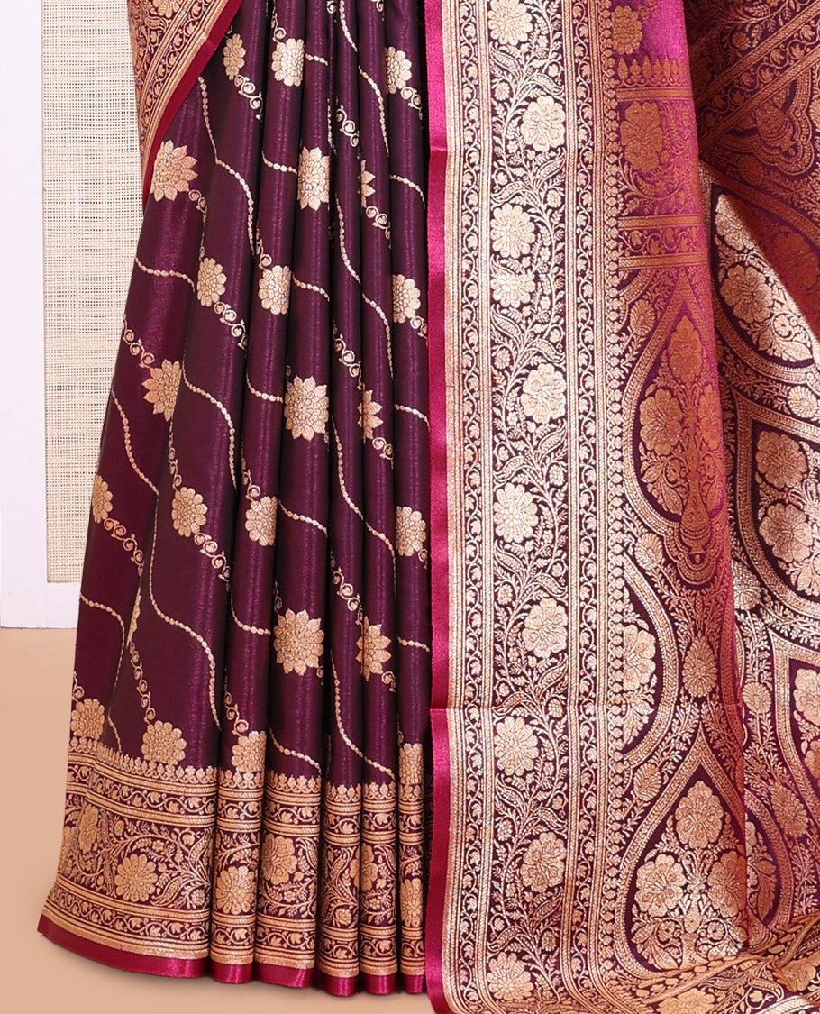 Purple Banaras Nylon Saree