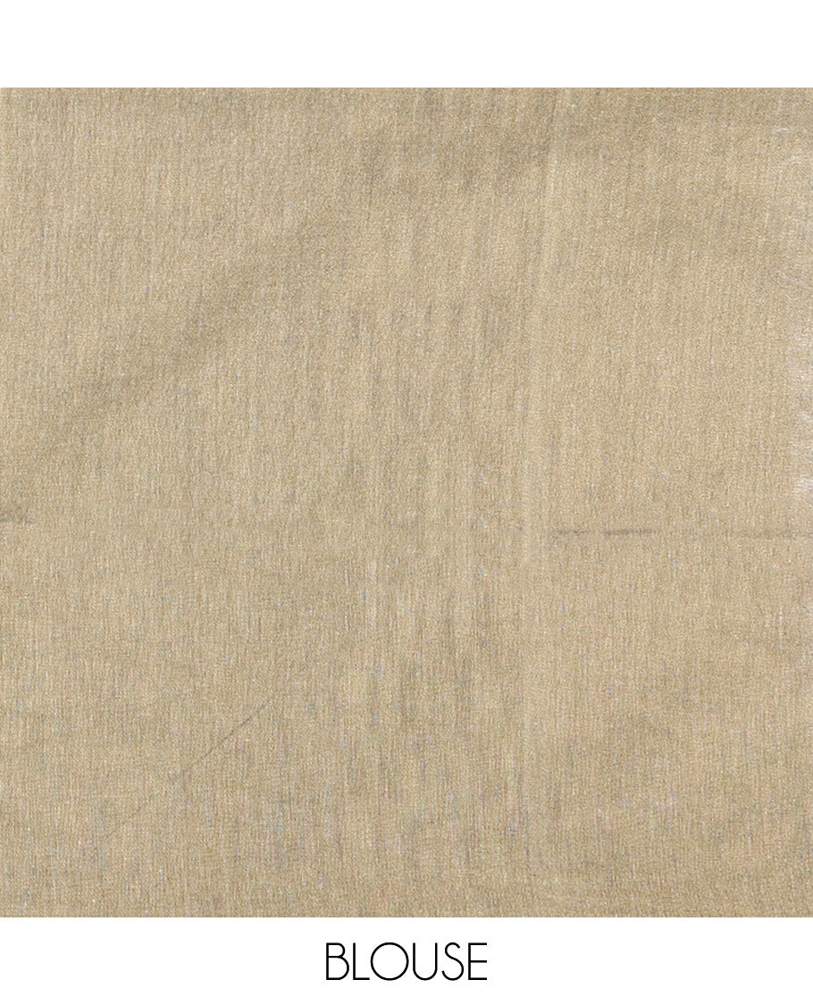 Borderless Brown-Light Chikku Khadi Cotton Saree