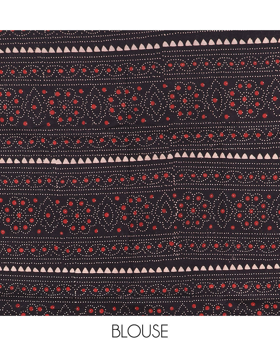 Brown chettinad cotton saree with contrast elephant, annam double pad border