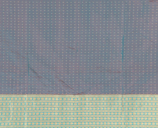 Rani pink thread butta all over body semi soft silk , contrast traditional border , contrast lining chit pallu