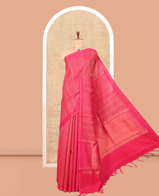 Pink Dupion Saree