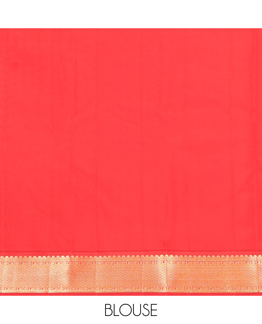 Navy Blue-Red Vasundhara Lite Silk Mix Saree