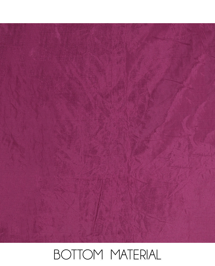 Purple Chanderi Material Chudidar Features Batik Printed Top, a Matching Bottom, and Batik Printed Dupatta