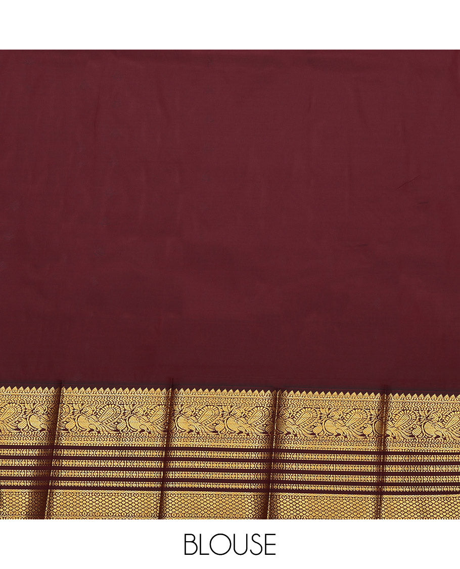 Pink Budget Silk Saree, Enriched with Zari Buttas on Its Body, Complemented by a Contrast Traditional Zari Design Border, Grand Pallu, and Paired with a Contrast Blouse