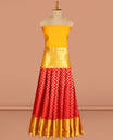 Red Pure Silk Pavadai Material Set
