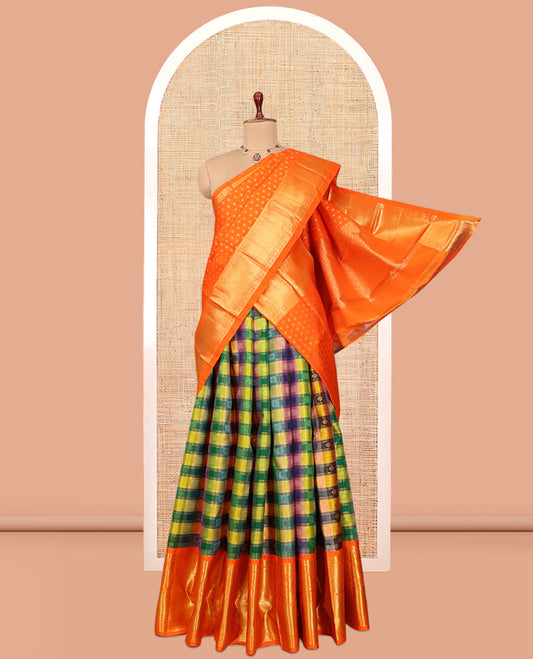 Multi-Color Pure Silk Half-Saree